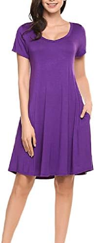Daylin Women Ladies Fashion A-Line Summer Round Neck Short Sleeve Above Knee Mini Dress S~2XL