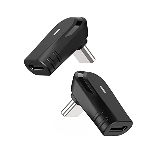 Syntech 90 Degree Right Angle Adapter, 100W USB-C Male to USB-C Female Adapter, 2-Pack USB 4.0 Up & Down Connector for Steam Deck, Switch, Laptop, Tablet, Phone and More Type C Devices