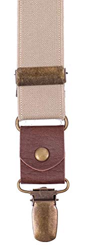 ORSKY Toddler Boys' Suspenders and Bow Tie Adjustable with Copper Clips 24" Tan