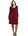 meaneor Plus Size Women's Pocket Casual Loose T-Shirt Dress Long Sleeve