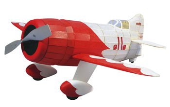 Gee Bee R1 Racer Rubber Pwd Wooden Model Airplane by Dumas