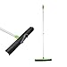 GLOYY Long Handle Push Broom with Soft Rubber Bristles Squeegee Edge 60 inches Use for Pet Cat Dog Hair Perfect for Cleaning Hardwood Vinyl Carpet