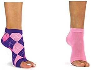 Freetoes Toeless Sock X 2 Pair (1- Pink ,1-Pink Purple Argyle)