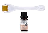 Microneedle Roller for Face (540 Titanium Micro Needles, 0.25mm) Set w/Hyaluronic Acid Serum (10ml) - Derma Needle Skin Device for Scars, Acne Pigmentation, Collagen Production, Anti-Aging Skincare