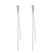 Sterling Silver Tassel Earrings Dangle, Long Chain Earrings Linear String, Stud Drop Earrings for Women Teens (Tassel 1)