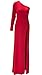 Womens Sexy Plus Size One shoulder Long Sleeve High Slits Maxi Dress,Red,XX-Large