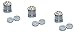 Three Small Round Cut Clear CZ Stainless Steel Magnetic Stud Earrings - No Piercing - 4mm (Three Studs)