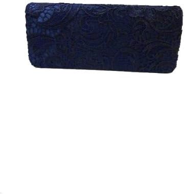 navy lace clutch bag