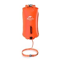 Naturehike 28L High Visible Safety Swim Buoy - Ultralight Bubble Tow Float and Dry Bag for Open Water Swimming Kayaking Snorkeling Diving Fishing Trailing Stand Up Paddling with Adjustable Waist Belt
