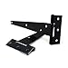 TamBee T-Strap Light Duty Hinge Gate Strap Hinge Door Barn Gates Hinges Black Wrought Hardware Iron Rustproof 6PCS (6inch)