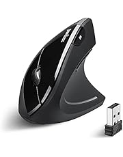 Perixx PERIMICE-713 Wireless Vertical Mouse, 6 Buttons Design, 3 Level DPI, Right Handed