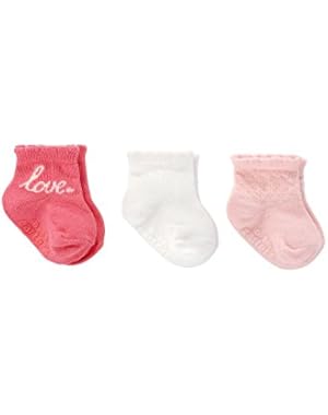 Baby Girls' 3-Pack Love Socks