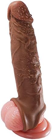 Gseeo Silicone PE！NIS Sleeve Extender Enlargement Male Chastity S~e~X T~o~y~s Extension CO~CK Sleeves D~i~C！k Sock Reusable Condom PE！NIS Sleeve Extender