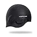 TOP-LUS Swim Cap, Lightweight Swimming Caps with 3D Ergonomic Design Ear Pockets with Great Elasticity, Premium Silicone Solid Swim Hats for Adults Kids Men Women, Free with Nose Clip & Ear Plugs