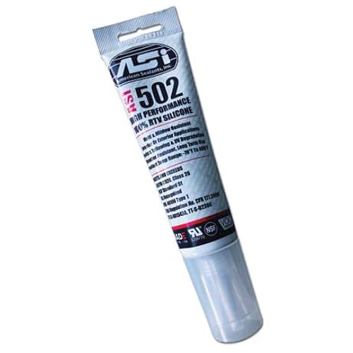 ASI Hi Temp BBQ Grill Smoker Sealant FDA Food Safe RTV Silicone Adhesive (RTV 400 Black) (RTV