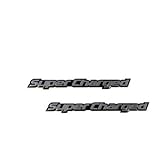 ERPART SUPERCHARGED Silver Aluminum Emblems Compatible with Chevy Dodge Harley Davidson Ford Range Rover (Pack of 2)