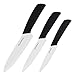 Ceramic Knife Set 3-Piece with Knife Sheaths,Porcelain Knives(Includes 6-inch Chef's Knife,5-inch Utility Knife and 4-inch Fruit Paring Knife,White Blade,Black Handle)