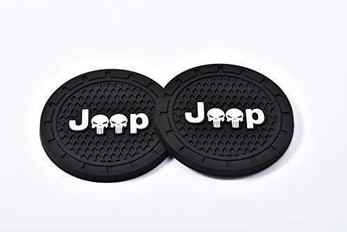 EVPRO Cup Holder Insert Anti Slip Coaster Mats for Jeep Interior Accessories (2 Pack) 2.75 Inches