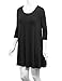 LL WDR930 Womens Round Neck 3/4 Sleeves Trapeze Dress with Pockets L BLACK