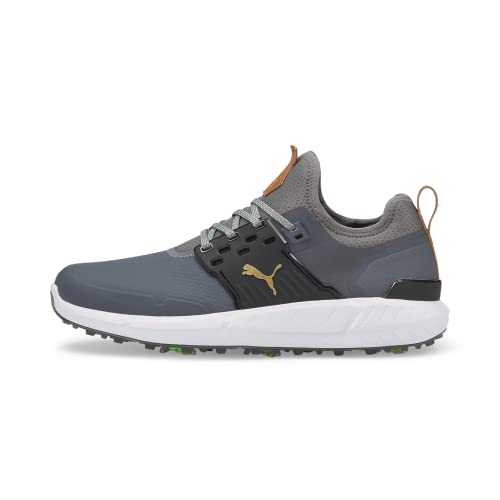 Puma Golf Men’s Ignite Articulate Golf Shoe, Quiet Shade/Puma Team Gold/Puma Black, 12.5