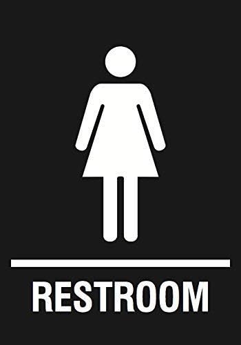 EHAKB Womens Bathroom Black Sign - Restroom Women Public Toilet Signage - Aluminum Metal Single