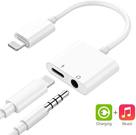 Headphone Adapter 3.5mm Jack Adaptor Charger for iPhone 8/8Plus for iPhone7/7Plus/X/10/Xs/XSmax,Earphone 3.5mm Adaptor Cable AUX Audio&Wire Control Headset Extender Connector Support iOS 10.23 Syste
