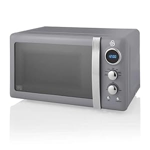 Swan-Retro-Digital-Microwave-Grey-20-L-800-W-6-Power-Levels-Including-Defrost-Setting-SM22030GRN Swan Retro Digital Microwave Grey, 20 L, 800 W, 6 Power Levels Including Defrost Setting, SM22030GRN