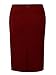 Persun Women Burgundy High Waist Pencil Skirt