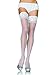 Stay Up Lycra Sheer Thigh High (White;Plus Size)