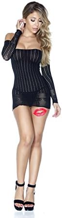 Funny Steel Sexy Transparent Bodystocking Lingerie for Sexy Women Womens Lingerie Fishnet Badydoll Mesh Stretch Chemise (Black-sexy)