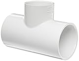Spears 401 Series PVC Pipe Fitting, Tee, Schedule 40, White, 3/4