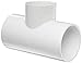 Spears 401 Series PVC Pipe Fitting, Tee, Schedule 40, White, 3