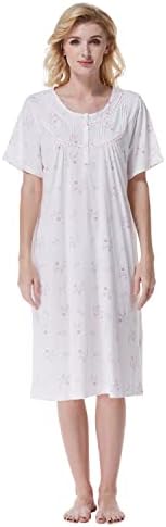 casual nights women's short sleeve eyelet embroidered house dress Casual Nights Women's Short Sleeve Eyelet Embroidered House Dress - Yellow