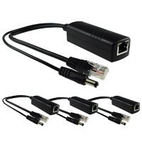 ANVISION 4-Pack Active 12V PoE Splitter Adapter Injector, IEEE 802.3af Compliant 10/100Mbps, DC 12V Output for IP Camera Wirelss AP Voip Phone