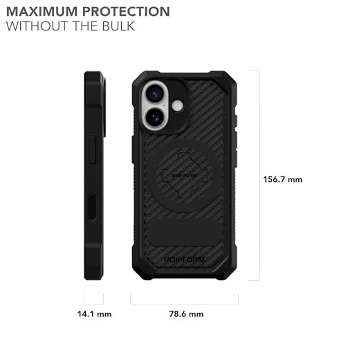 Rokform Heavy Duty Case Compatible with iPhone 17, Magnetic Cover (Black)