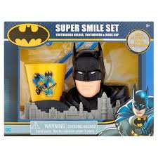 Batman Super Smile Set - Toothbrush Holder, Toothbrush & Rinse Cup