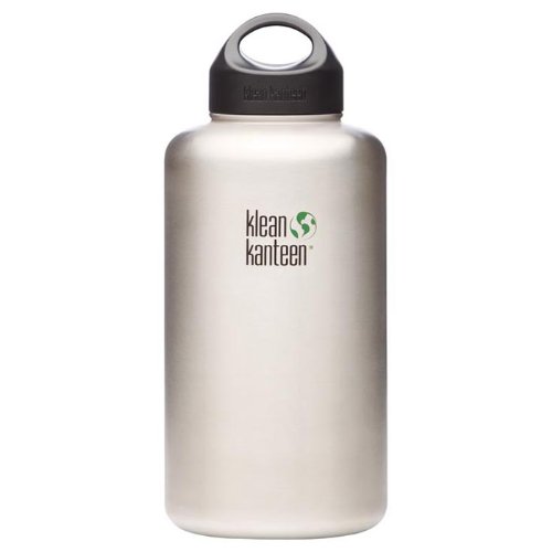 Klean Kanteen Wide Mouth Stainless Steel Water Bottle (64-Ounce)