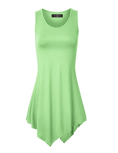 MBJ WT671 Womens Handkerchief Hem Tank Tunic Top S MINT