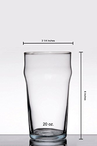 Beer Glasses (set of 4) - Pub Bar Glasses 20 oz. - Big Tasteful Beer Glasses for Porter, Stout, Lager, IPA and Craft Beer - Cool Gift Set for Men
