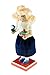 Clever Creations Wooden Teacher Nutcracker | Festive Christmas Decoration | Wearing a Leather Belt with a Navy Blue Velvet Dress | Standing at 10