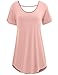 Doublju Womens Basic Comfy Short Sleeve Oversized Long Tunic Top