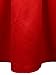 Choies Women's Red/Black High Waist Pocket Plain Flare Pleated Skater Midi Skirt