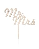 Cake Topper - Mr and Mrs Unique Wooden Wedding, Engagement, Anniversary, and Bridal Shower Decoration - Add a Unique, Rustic, Vintage, Traditional, Country, Or Chic Touch and Look To Your Occasion