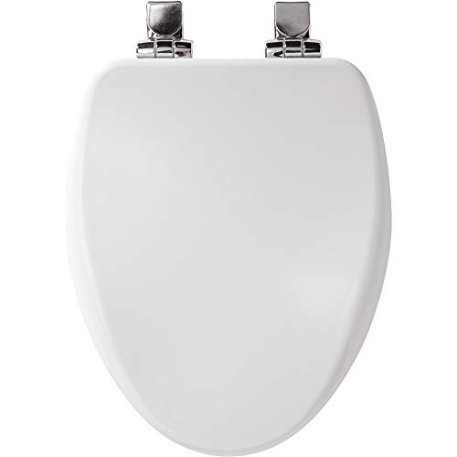 BEMIS 19170CHSL 000 Alesio II Toilet Seat with Chrome Hinges will Slow