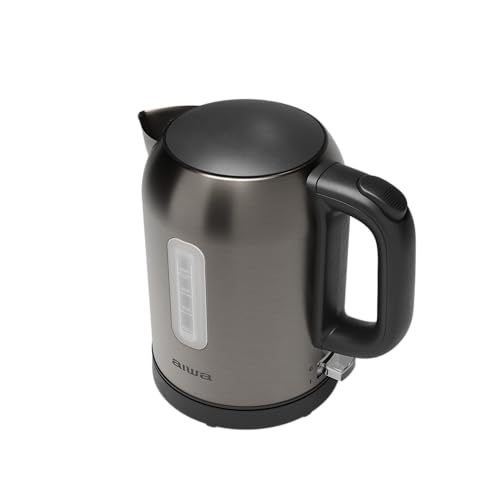 Aiwa Ryujin AKT‑1000 Bollitore elettrico 1 L, 2200 W, Acciaio inossidabile Anti‑fingerprint, Control Strix, Base 360° Senza fili, Filtro Metallico. Colore: Acciaio