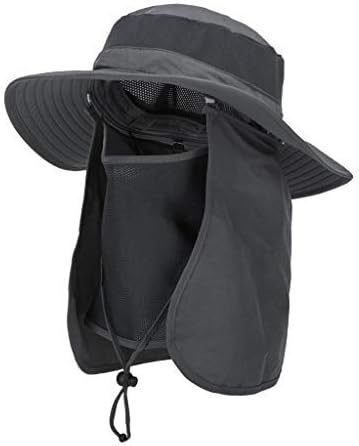 ASY Outdoor Sun Hat UPF 50 Protection Boonie Waterproof Fishing Cap for Men & Women Face Cover Summer Removable Mesh Neck Face Flap Hat