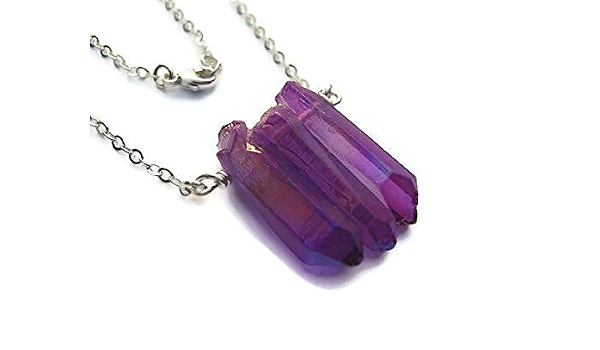 Purple Rainbow Titanium Druzy Necklace 