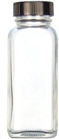 Kimble 5611220C-25 Glass French Square Bottle with Cap, Taperseal Liner, Clear, 15ml Capacity (Case of 576)