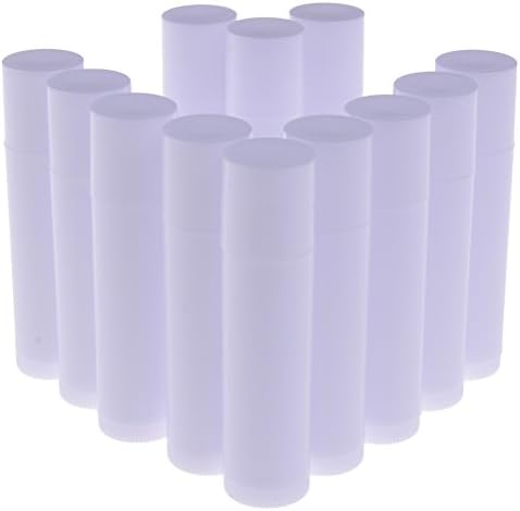 12 Pieces Empty Lip Balm Container Clear Tubes with Twist Bottom and Top Cap, 3/16 Oz (5.5 ml)