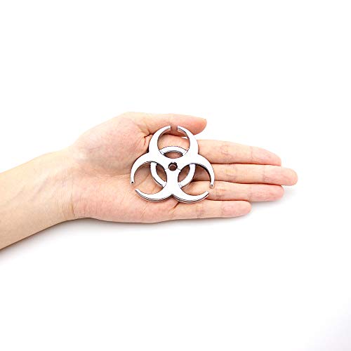 CARRUN 2X 3D Resident Evil metal badge car logo protection umbrella biochemical modification 3D emblem Car Motorcycle Decal Emblem (Silver)